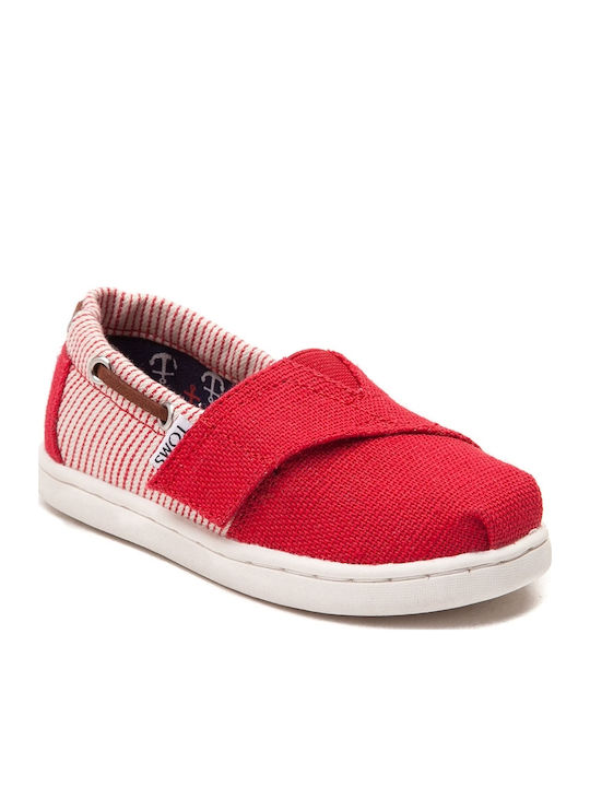 Kids Espradrilles with Hoop & Loop Closure Red Tiny