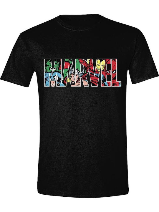 PCMerch Marvel Logo Character Infill T-shirt σε Μαύρο χρώμα