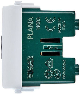 Vimar Plana Recessed Electrical Commands Wall Switch no Frame Basic White