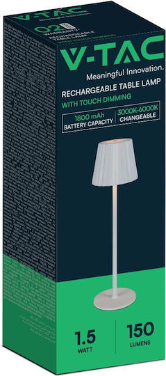 V-TAC Metal Table Lamp LED with White Shade and Base