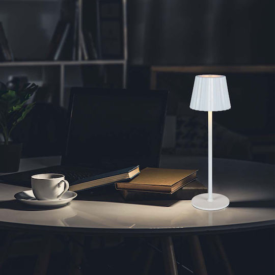 V-TAC Metal Table Lamp LED with White Shade and Base