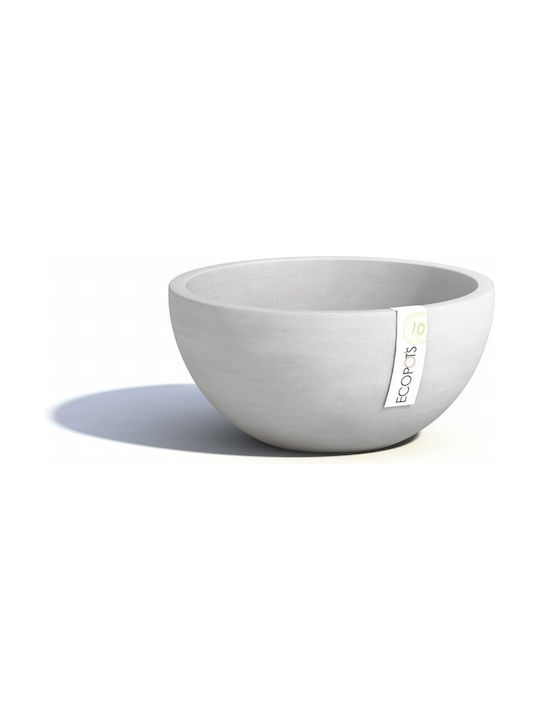 Ecopots Brussels Γλάστρα Πλαστική White Grey 35x35x16.5εκ.