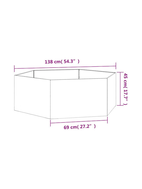 vidaXL Кутия за саксии Метал Scur. 138x120x45см.