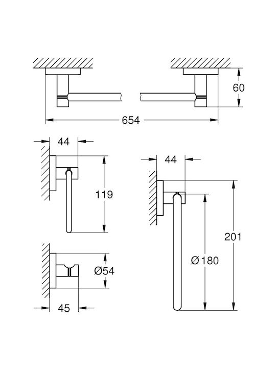 Grohe Essentials Σετ Αξεσουάρ Μπάνιου Μεταλλικό Ασημί 3τμχ Grohe Essentials Σετ Αξεσουάρ Μπάνιου Μεταλλικό Ασημί 3τμχ