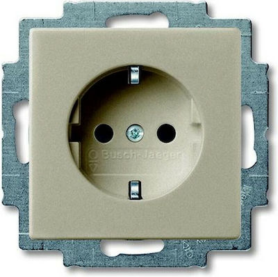 Abb Basic55 Single Power Socket Brown