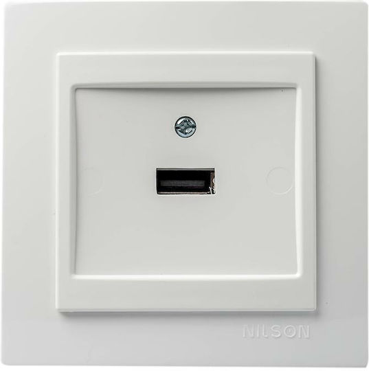 Geyer Nilson Priză Electrica Mortice cu 1 Priză USB Albă
