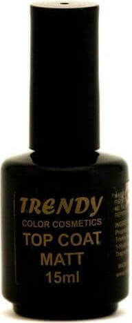 Trendy Color Cosmetics Top Coat for Semi-Permanent Nail Polish Matte 15ml