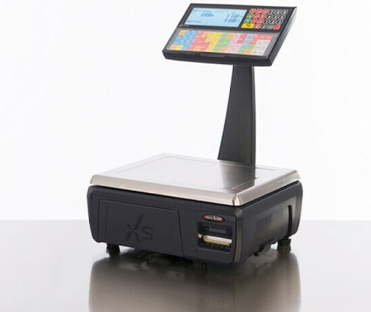 Avery Berkel XS-400 Electronic Retail Scale with Column and Label Printing Capability with Weighing Capacity of 25kg and Division 5gr
