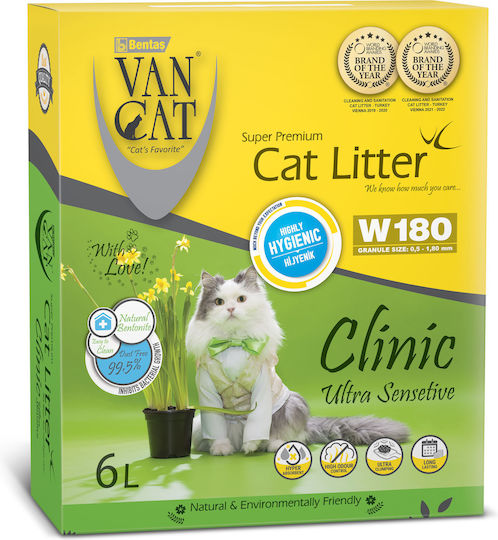 Van Cat Clinic Ultra Sensitive Bentonite Cat Litter Fine-Grained 6lt