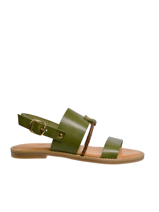 Apostolidis Shoes Women's Flat Sandals in Green Color