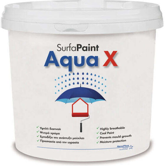 Nanophos SurfaPaint Aqua X Plastik Farbe für Äußeres Verwendung Weiß 3Es