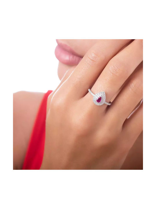 Oxzen Damen Ring mit Zirkonia aus Silber