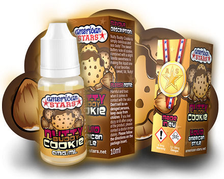 American Stars Έτοιμο Υγρό Αναπλήρωσης Nutty Buddy Cookie 0mg 10ml