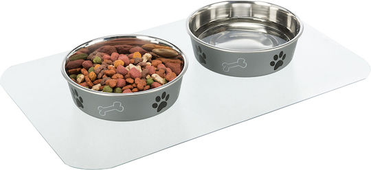 Trixie Edelstahl Schalen Futter & Wasser für Hund & Katze auf Basis von 2.2lt 23cm in Rot Farbe