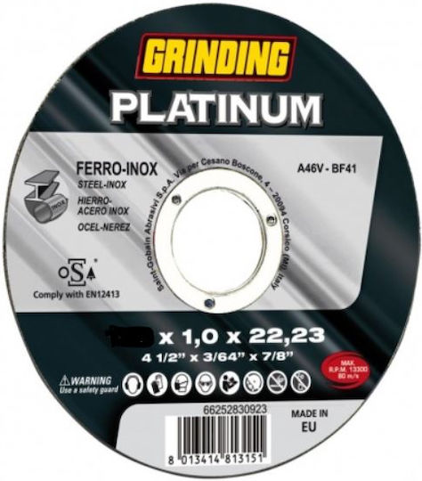 Grinding Cutting Disc Inox Platinum 115x1.0mm Cutting Disc Metal Hole Diameter 115mm 1pcs