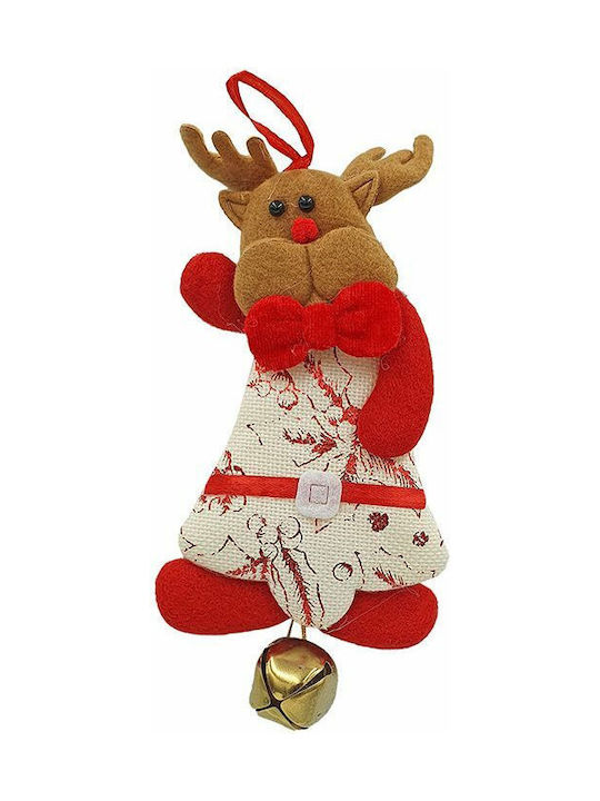 XMASfest 93-2784 Christmas Fabric Snowman Ornament Red 10x20cm