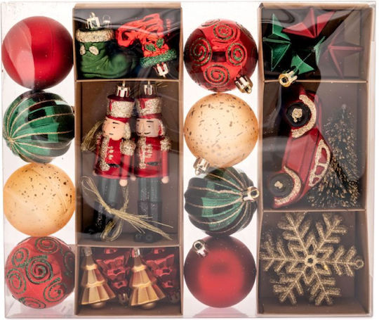 AGĂȚĂTOARE Ornament suspendat Mix Ornamente Plastic 28x24buc Set 30buc