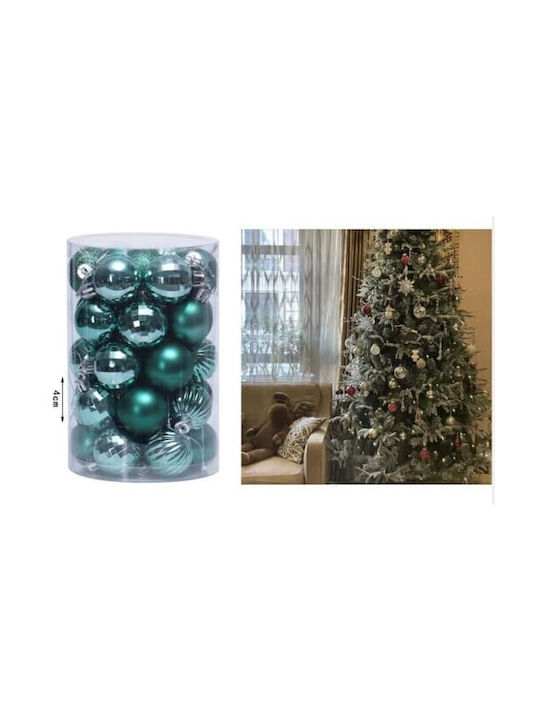 Christmas Plastic Ball Ornament 4cm 34pcs