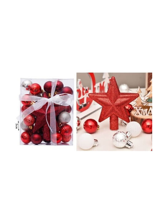 Christmas Ball Ornament Red 30pcs