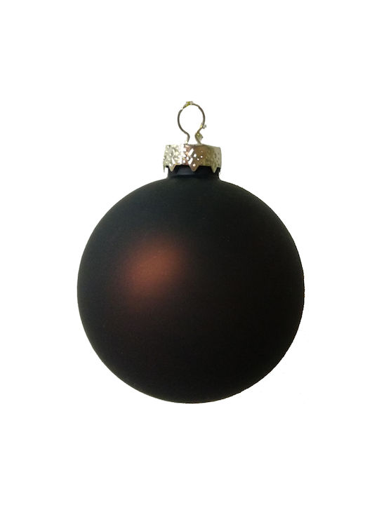 TnS Christmas Glass Ball Ornament Brown 10cm