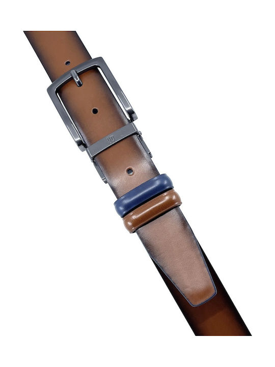 With Dark Nickel Buckle Men's Belt Leather Double Sided ABLUE-NICKEL