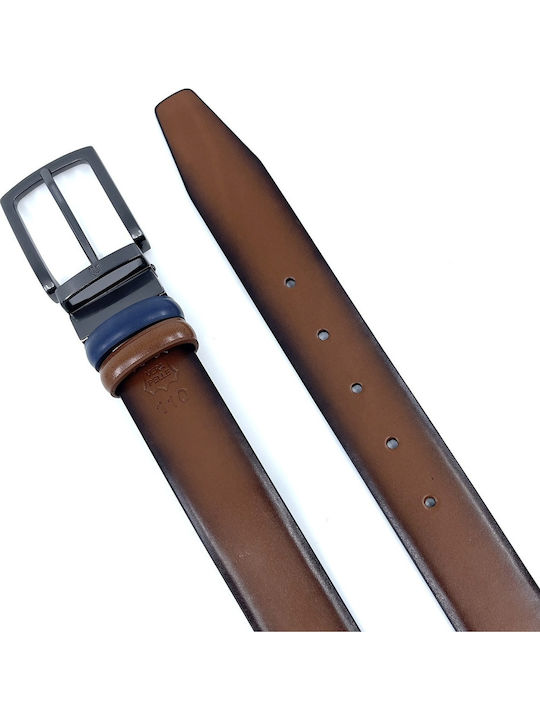With Dark Nickel Buckle Men's Belt Leather Double Sided ABLUE-NICKEL