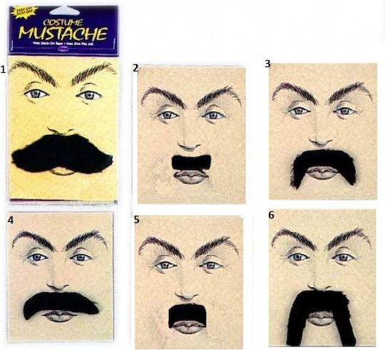 Mustach / Beard for Carnival in Black color 1pcs 9268