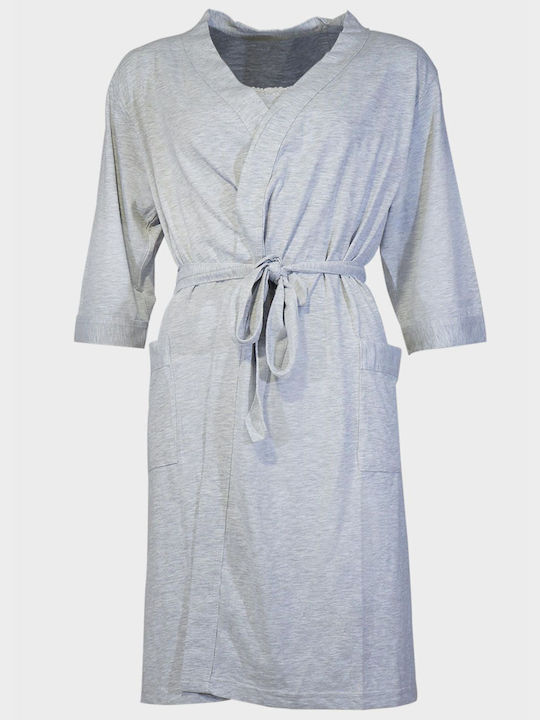 Vienetta Secret Winter Damen Robe mit Pyjama Grey