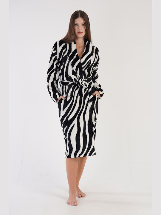 Vienetta Secret Winter Women's Robe Zebra (Zebra)