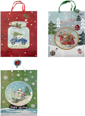 XMASfest Paper Christmas Bag for Gift 33x12.5x45cm. (Various Colors/Designs)