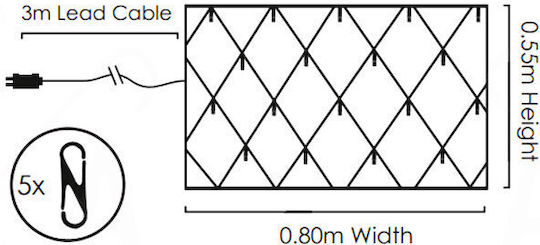 50 Lichter LED 0.8m. x 55cm Warmes Weiß Typ Netz 1Stück 50 Lichter LED 0.8m. x 55cm Warmes Weiß Typ Netz 1Stück