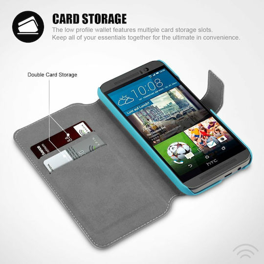 Covert Brieftasche Hellblau (HTC Eins)