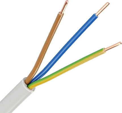 Nexans Καλώδιο Ρεύματος τύπου NYM με Διατομή 3x2.5mm² σε Λευκό Χρώμα 1m