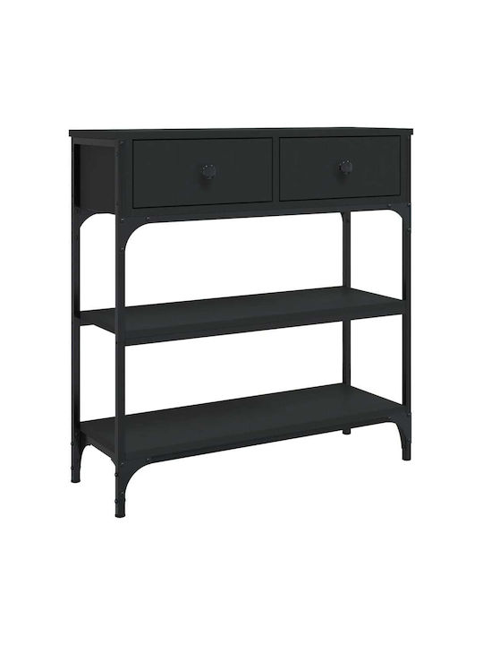 Console Table Wood & Metal Black L72.5xW25xH75cm