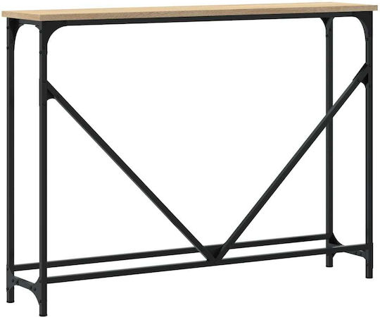 Console Table Wood & Metal Sonoma Oak L102xW22.5xH75cm