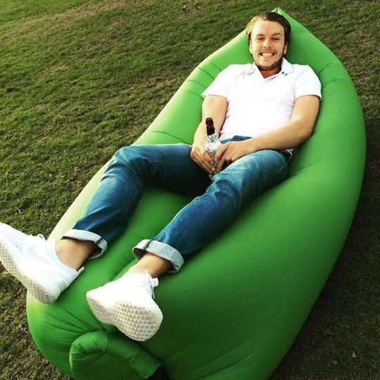 Inflatable Air Sofa Φουσκωτό Lazy Bag Πράσινο 185cm