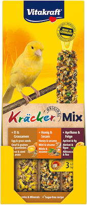 Vitakraft Kräcker Trio-Mix Food Sticks for Canaries Στικς Αυγό / Βερίκοκο / Μέλι 3τμχ 100gr