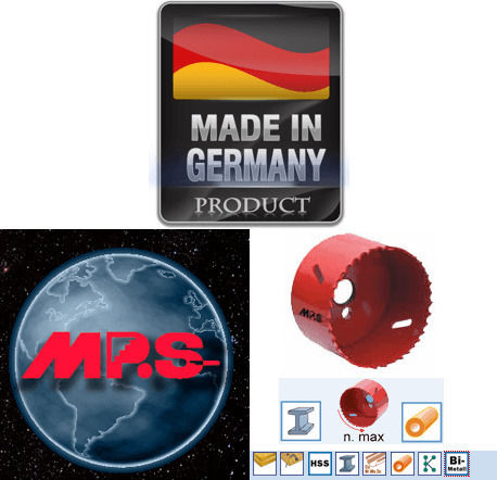 MP.S Burghie diamantată Pânze de găurit Bi-Metal 98mm HSS cu diametru între 14mm și 210mm pentru Lemn, Metal și Plastic