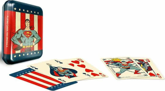 Cartamundi Superman Ediție de colecție Pachet de cărți 1 bucăți Superman Plastifiată pentru Poker În cutie metalică