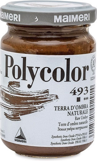 Maimeri Polycolor Acrylic Paint Set in Braun color Rohe Umbra 493 140ml 1Stück
