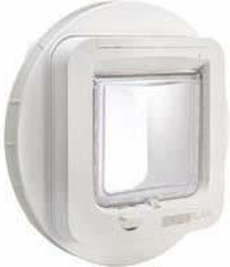 Trixie Sureflap Tür für Hunde & Katzen mit Mikrochip-Identifikationserkennung aus Plastik in Weiß Farbe 21 x 21 x 21cm