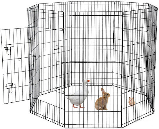 Pawhut Foldable Park Dog Multifunctional 76x61cm made of Metal in Black Color 76 x 61cm