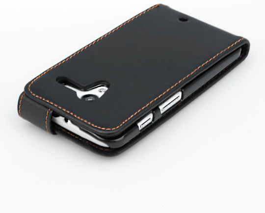 YouSave Accessories Leather-Effect Flip Vertikaler Flip Synthetisches Leder Magnetisch Schwarz