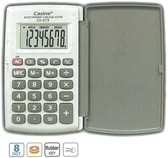 Casine CA-019 Calculator Pocket 8 Digits in Gray Color 1pcs