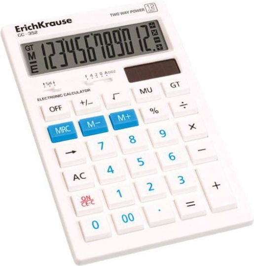 ErichKrause CC-352 Αριθμομηχανή 12 Ψηφίων σε Λευκό Χρώμα