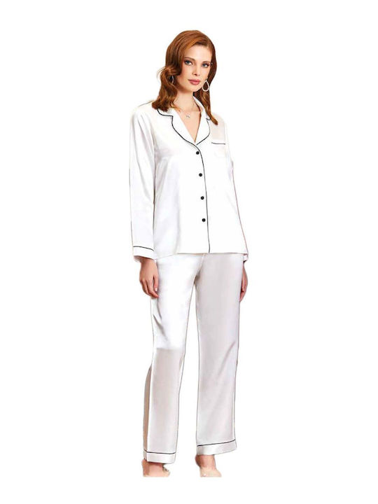 FMS Winter Women's Pyjama Set Satin Ivory Coast Carolyn