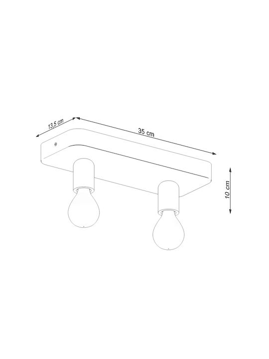 Sollux Double Spot with Socket E27 in Gray Color