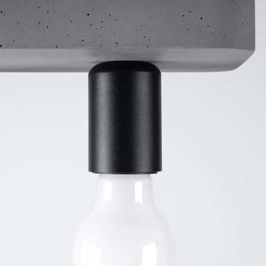 Sollux Τριπλό Σποτ με Ντουί E27 σε Γκρι Χρώμα