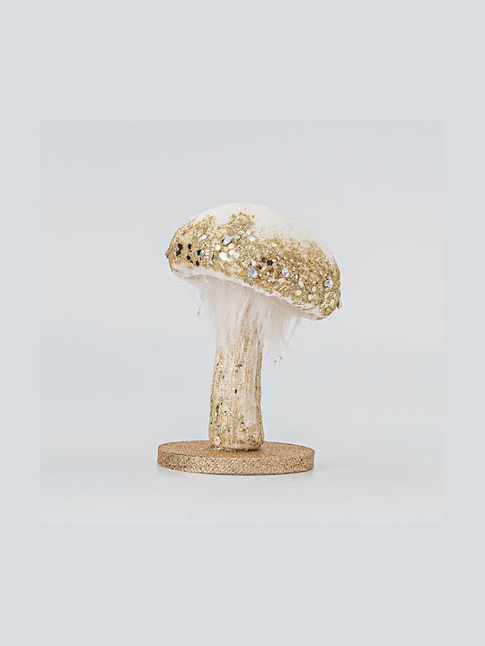 Eurolamp Christmas Fabric Figure Mushroom White Length 7cm
