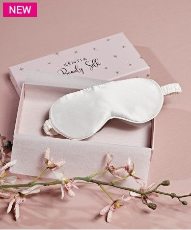 Kentia Silk Sleep Mask 20x9cm White